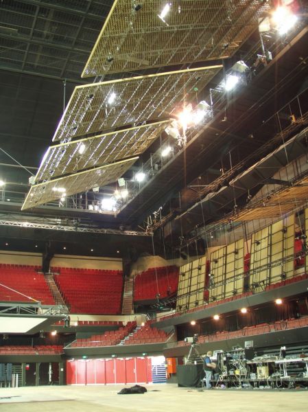 Entertainment Centre Ceiling Panels
Front panels at full height with mid panels lowered into the 'stored' position
