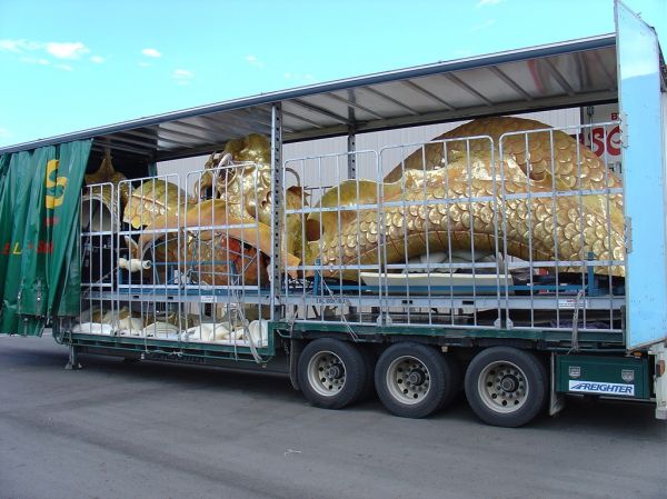 Crown Casino - Chinese Dragon
Dragon packed on truck for interstate transport
